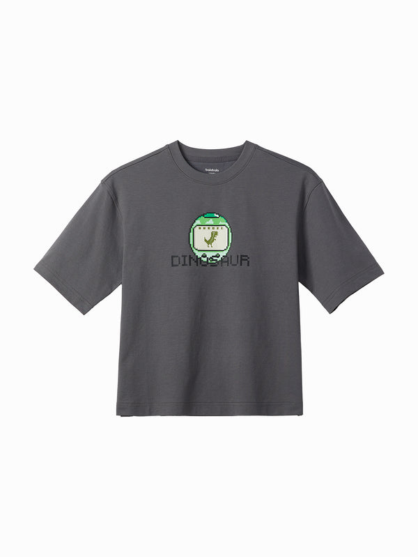 Balabala Toddler Boy Short Sleeve T-shirt - Dark Gray & Olivine